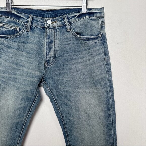 MNML Mens 32 Washed Slim Fit Double Knee Jeans - Picture 4 of 13